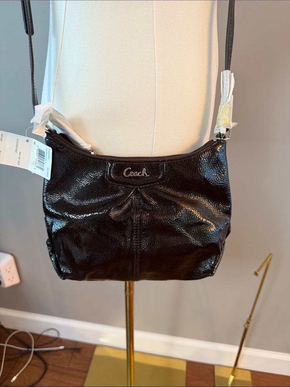 Authentic Coach Patent Leather Crossbody Shoulder Bag